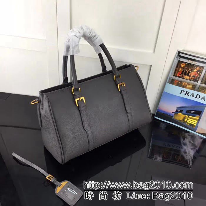 普拉達PRADA原單 2966義大利最新版原單荔枝紋牛皮手提肩背包 PHY1555